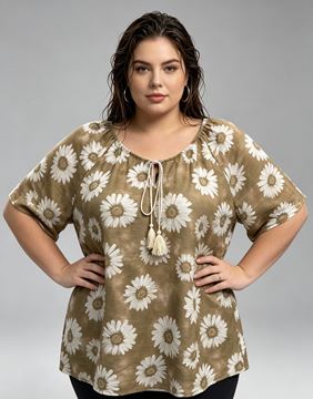 Immagine di PLUS SIZE TUNIC WITH SUNFLOWER PRINT